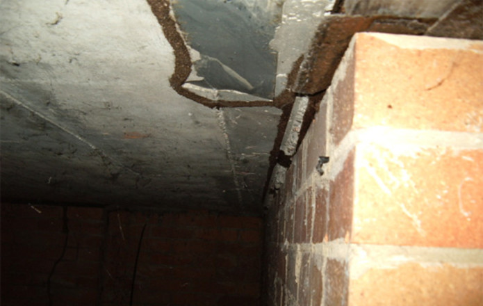 Termite tracks under floor of property